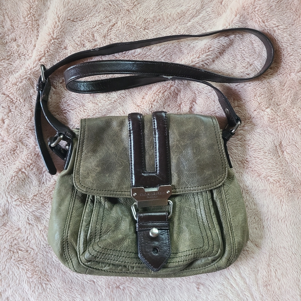 Tignanello Leather Crossbody Olive‎ Green Bag